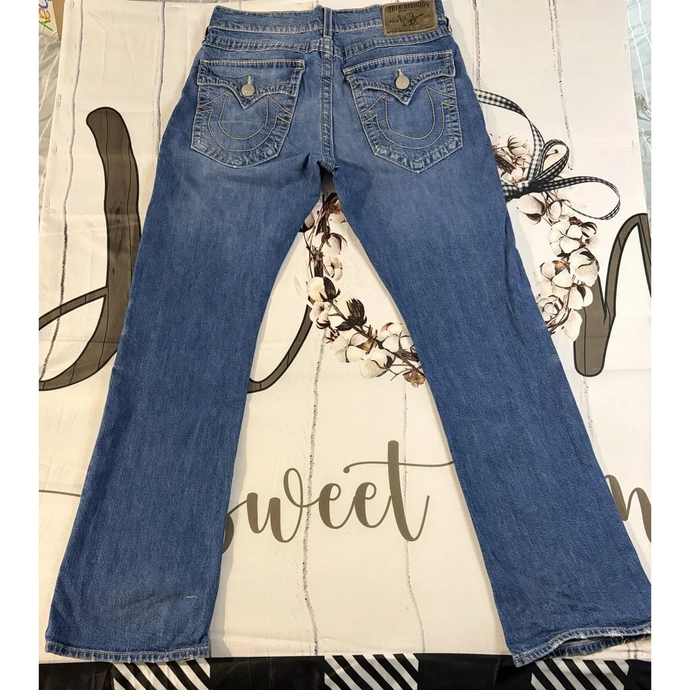Vintage True Religion Skinny Jeans Womens 30 Dark Wash Flap Pocket Y2K